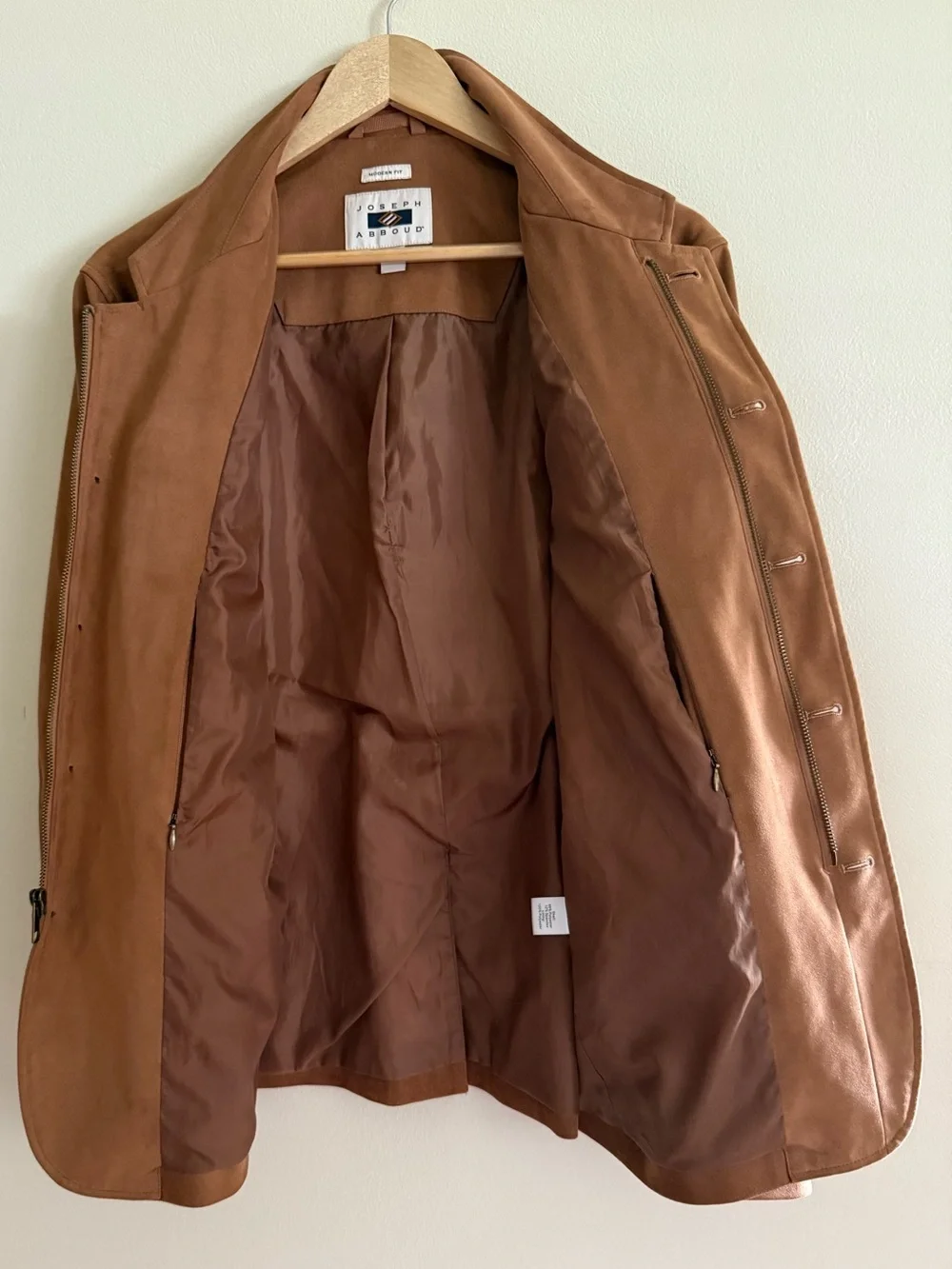 Joseph Abboud | Men's Modern Fit Faux Suede Field Jacket Blazer Tan | Size M